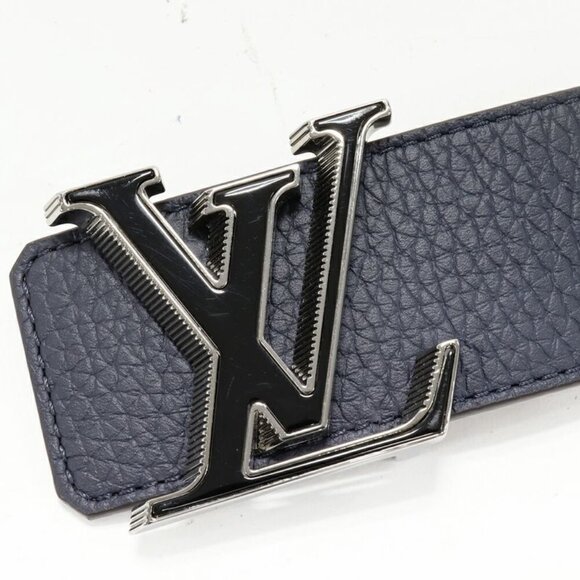 Louis Vuitton Belt Taurillon Leather Navy Brown Tilt Reverse Taurillon